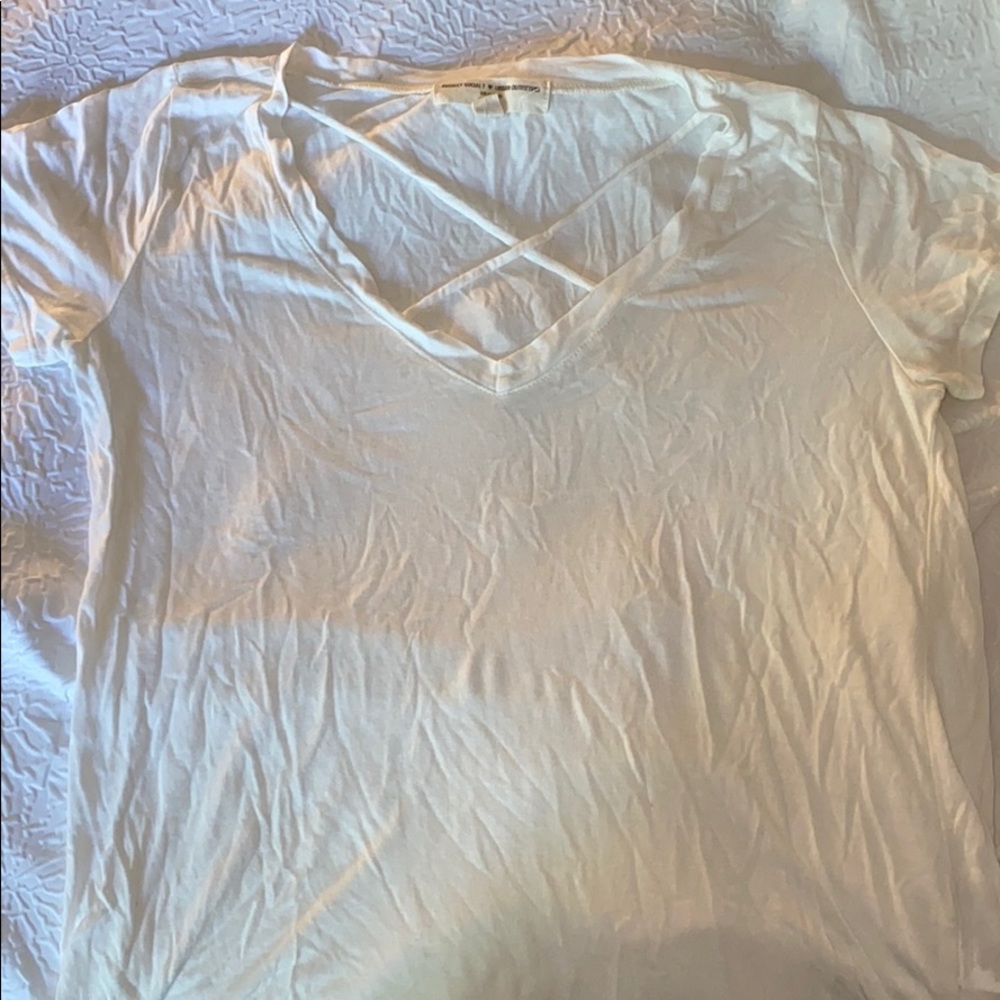 Urban Outfitters White Criss Cross Tee